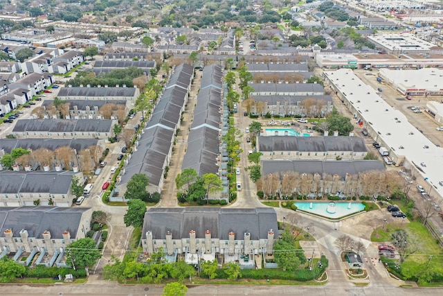 aerial view with a residential view