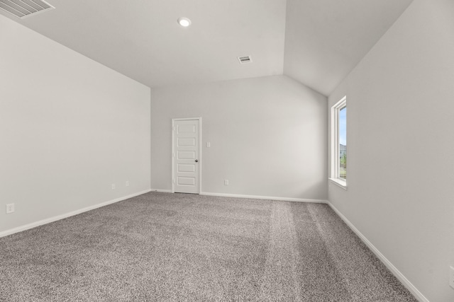 16539 Willow Forest Dr, Conroe, TX 77302 - additional living space featuring vaulted ceiling, carpet flooring, baseboards, and recessed lighting