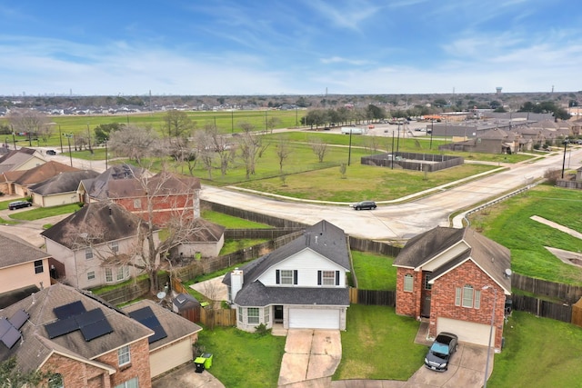 bird's eye view with a residential view