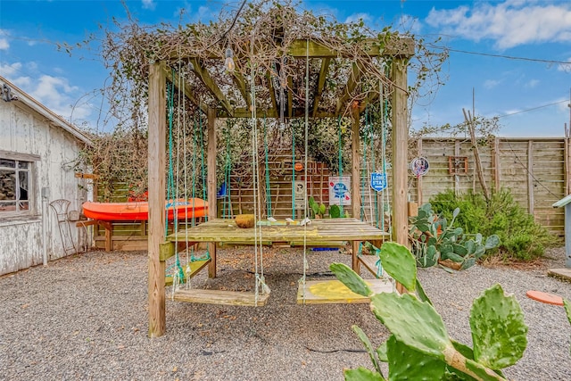 view of yard featuring fence