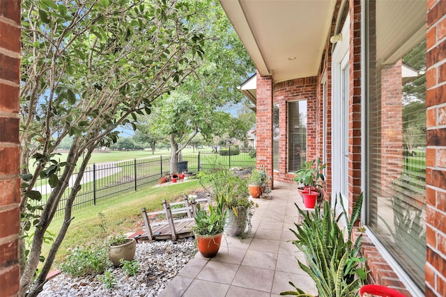 view of patio featuring a fenced backyard