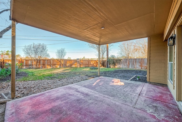 view of patio with a fenced backyard