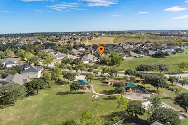 bird's eye view with a residential view