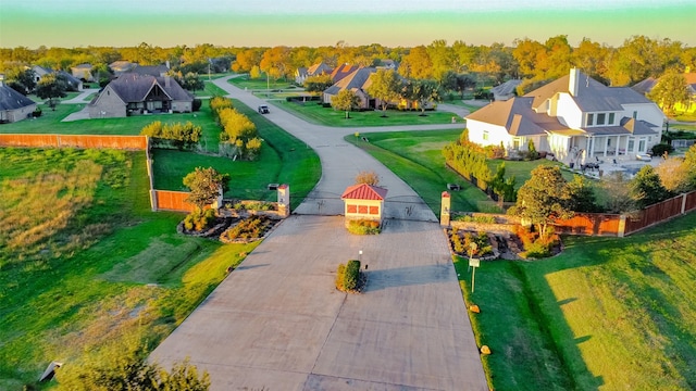 drone / aerial view with a residential view