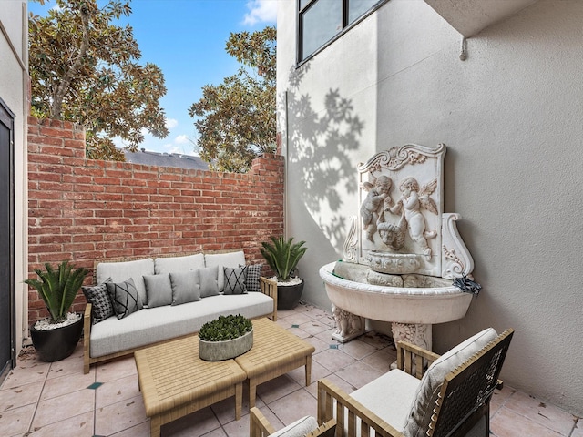 view of patio featuring an outdoor living space