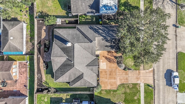 drone / aerial view with a residential view