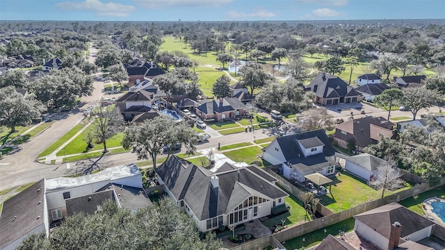 aerial view with a residential view