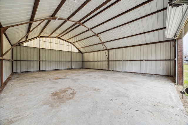 garage featuring metal wall