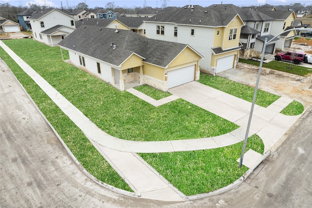 bird's eye view with a residential view