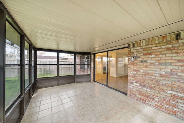 view of unfurnished sunroom