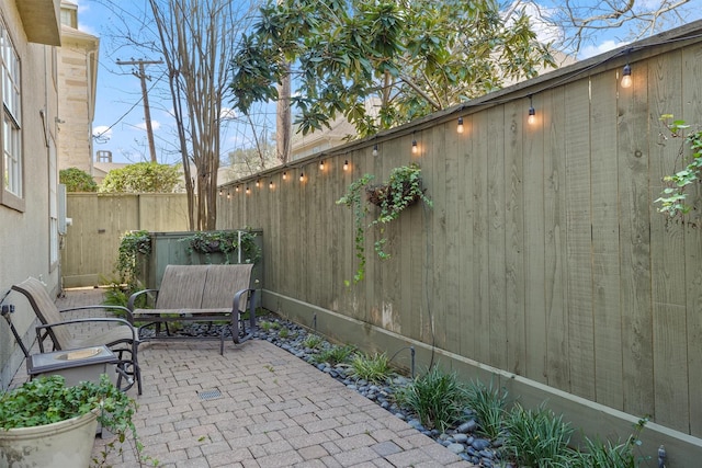 view of patio / terrace featuring a fenced backyard