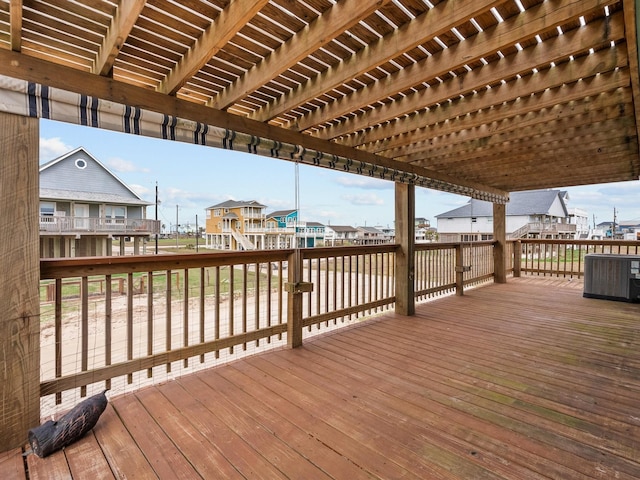 wooden terrace featuring a pergola