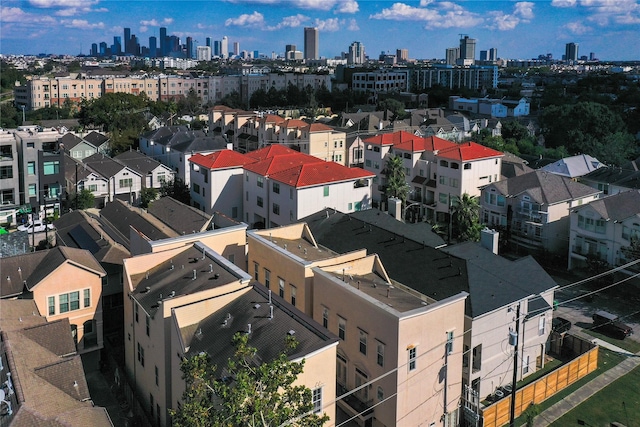 drone / aerial view featuring a view of city