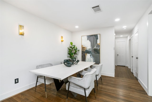 516 W 30th St, Houston, TX 77018 - dining space featuring recessed lighting, baseboards, and dark wood-style flooring