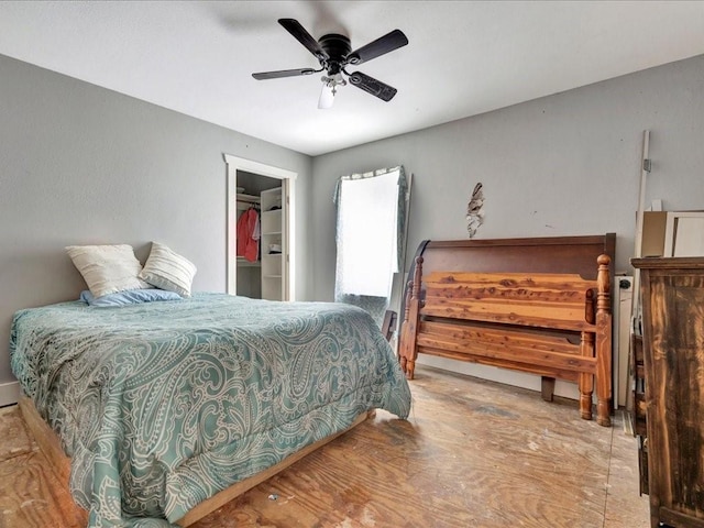 bedroom featuring a ceiling fan