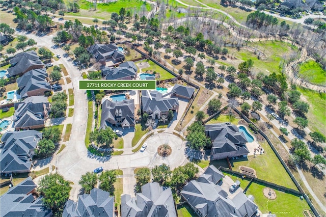 bird's eye view with a residential view