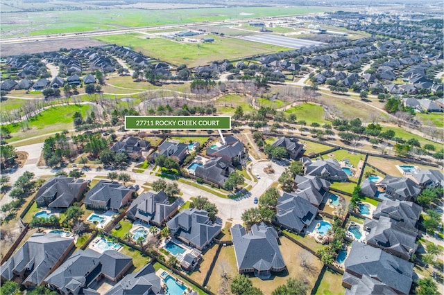 aerial view with a residential view