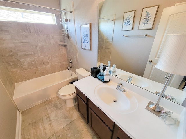 1904 Emerald Breeze Ct, Pearland, TX 77089 - bathroom featuring toilet, shower / tub combination, and vanity