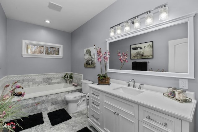 6270 US Highway 259 N, Naples, TX 75568 - full bathroom featuring vanity, toilet, and a bath
