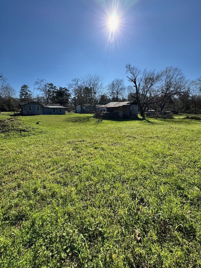 view of yard with a rural view