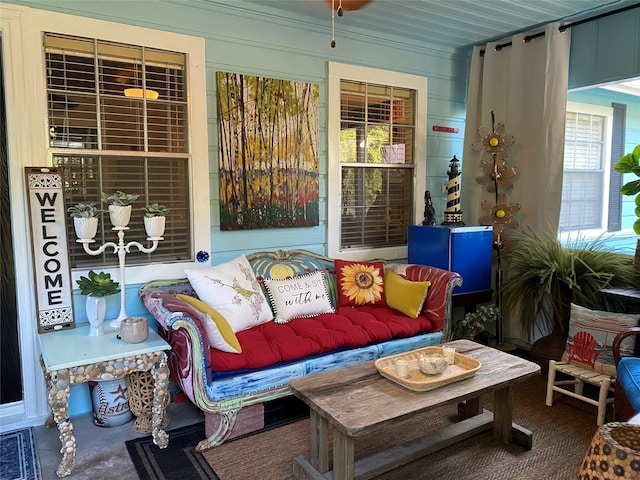 sunroom / solarium featuring visible vents