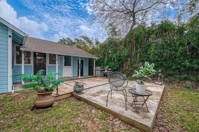 view of patio / terrace with a grill