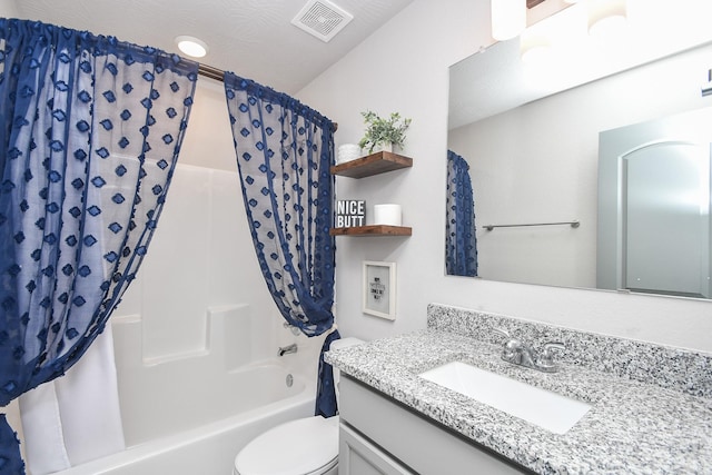 915 Acorn Trail Pl, Tomball, TX 77375 - full bath featuring vanity, shower / tub combo with curtain, and toilet