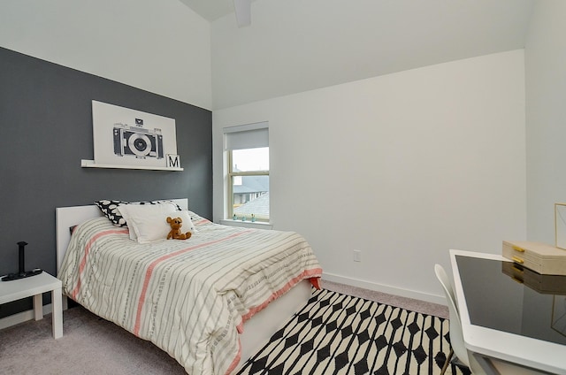 bedroom featuring carpet flooring and baseboards