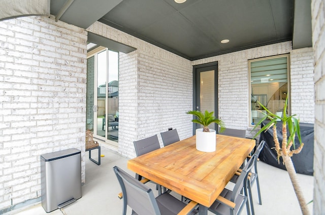 view of patio with outdoor dining space