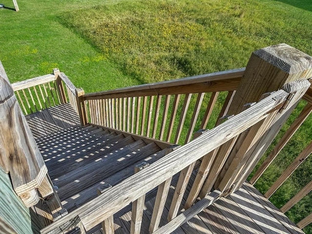 deck with a yard