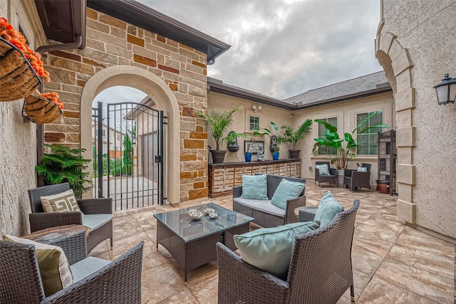 view of patio / terrace with an outdoor living space