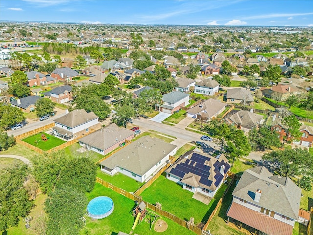 drone / aerial view with a residential view