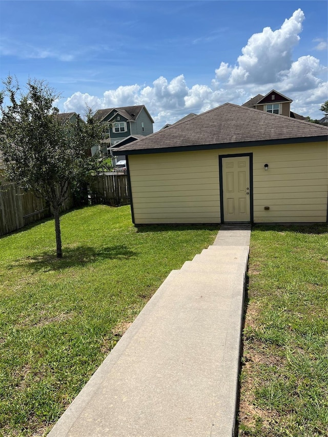 exterior space with fence private yard