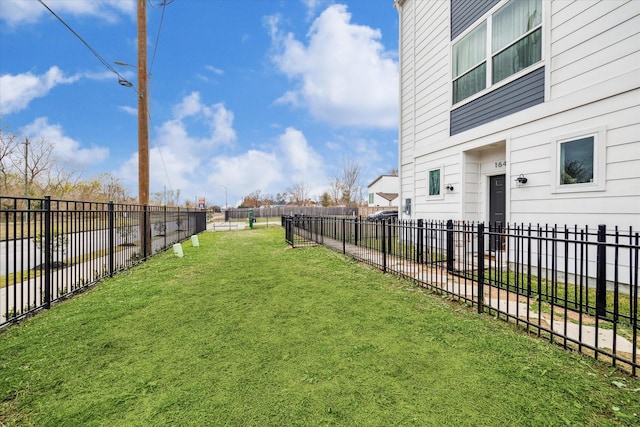 view of yard with fence