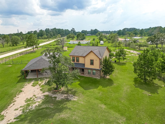 bird's eye view featuring a rural view