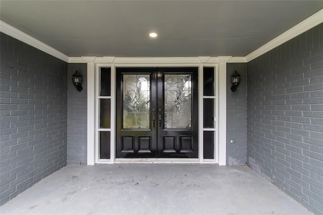 doorway to property with french doors