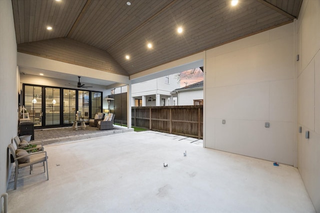 view of patio / terrace featuring fence