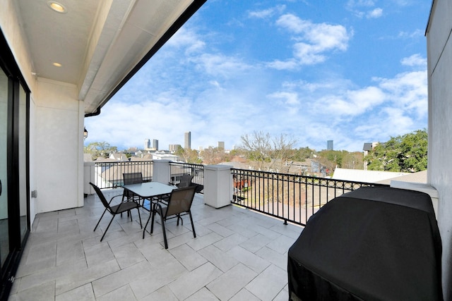 balcony featuring a view of city and grilling area