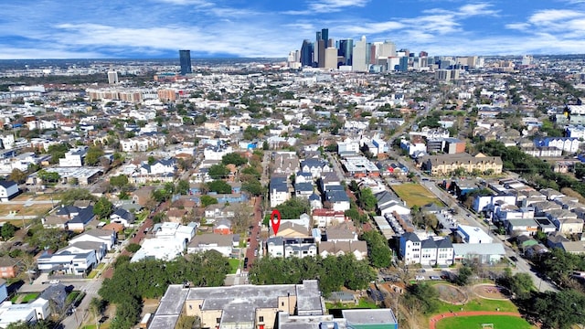 aerial view featuring a city view