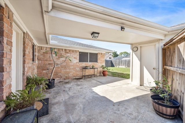 view of patio with a fenced backyard