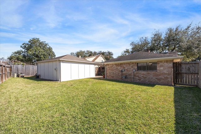 exterior space with a fenced backyard