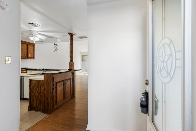 10 April Point Dr S Unit 10, Conroe, TX 77356 - entrance foyer featuring a ceiling fan and light wood-style floors