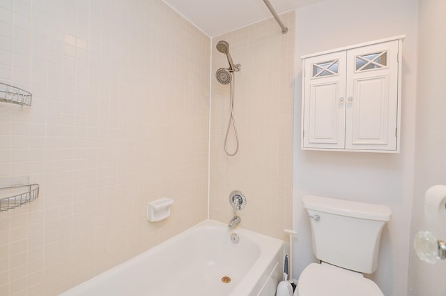 full bathroom with bathing tub / shower combination and toilet