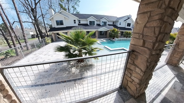 view of pool featuring fence and a fenced in pool