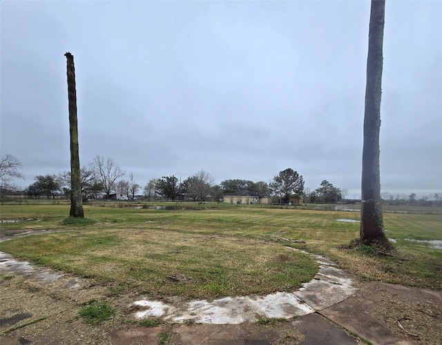 view of yard with a rural view