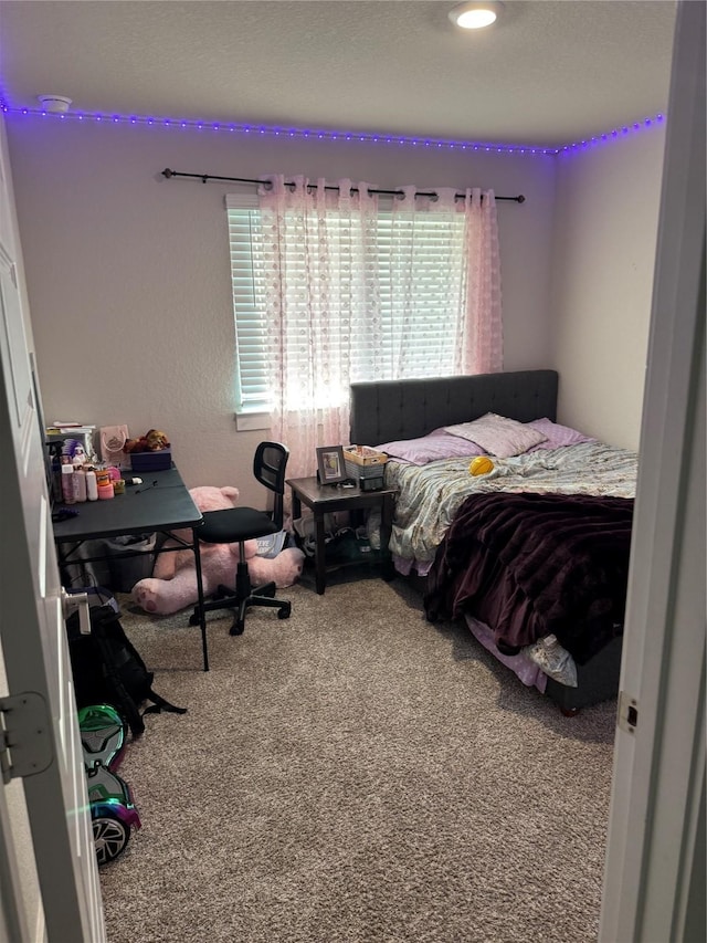 bedroom with carpet