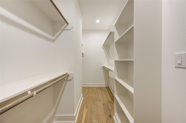 spacious closet featuring light wood-style floors