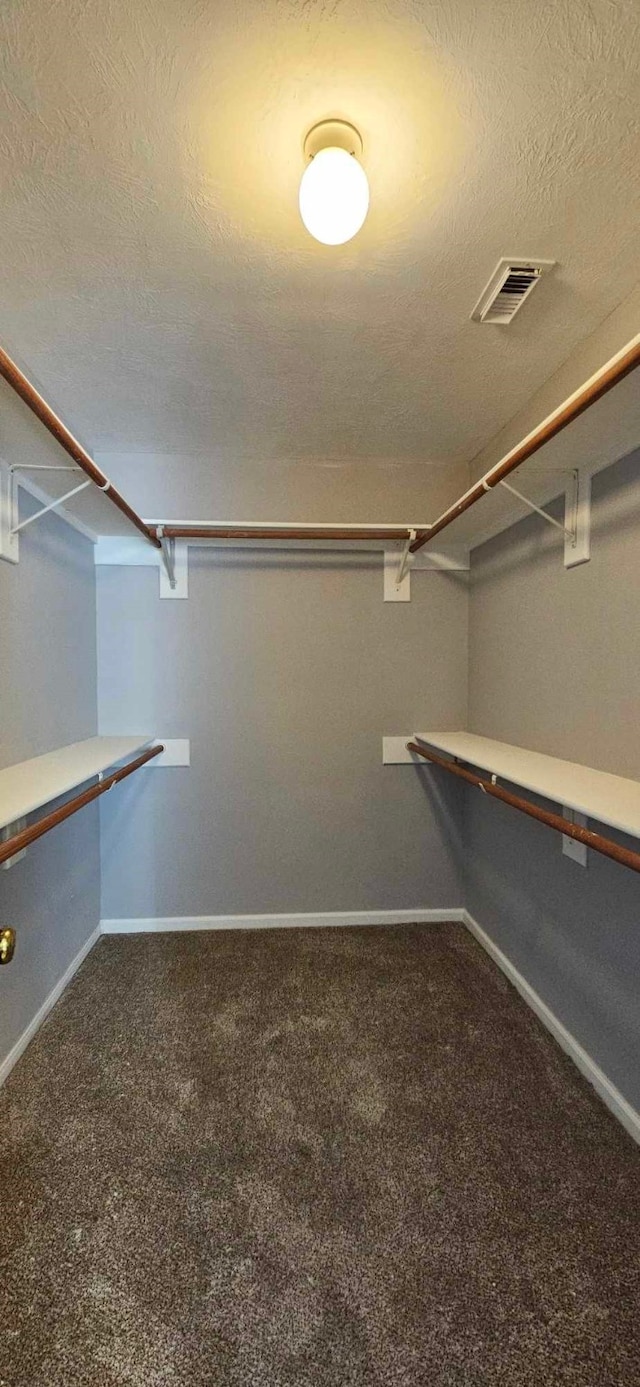 walk in closet featuring carpet floors and visible vents