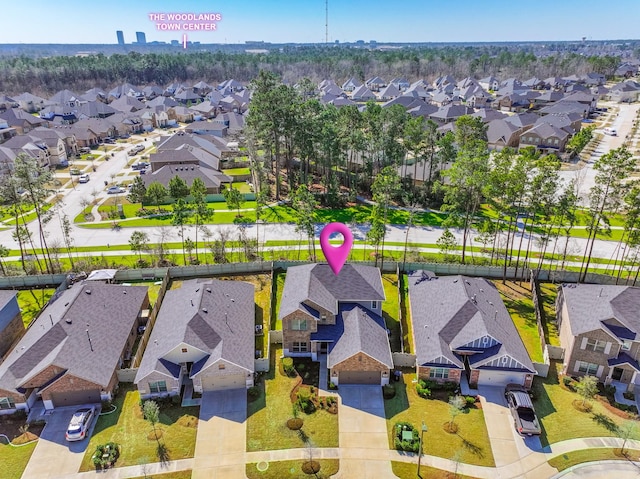 drone / aerial view featuring a residential view