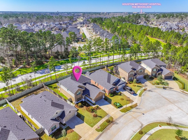 drone / aerial view with a residential view